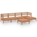 vidaXL 6-tlg. Garten-Lounge-Set Massivholz Kiefer Honigbraun
