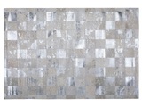 Beliani Teppich Leder beige/silbern 160 x 230 cm YAZIR