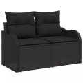 VidaXL - Modulares sofa poly-rattan, One Size, Schwarz