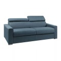 LINEA SOFA - Schlafsofa 4-Sitzer - Liegefläche: 160 cm - Matratzenhöhe: 22 cm mit Memory Schaum - Stoff - Blau - VIZIR, One Size