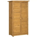 Northio - Gartenschrank Holz Geräteschuppen Geräteschrank Werkzeugschrank Gartenhaus Holzhütte Pultdach Lamellentüren Tannenholz 87 X 46,5 X 160 Cm, 159CM