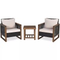 Northio, Northio - 3er Set Rattan Gartenmöbel Polyrattan Lounge Set mit Waschbaren Sitzkissen Outdoor Sitzgarnitur, 70x70cm