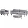 Wohnzimmer Set mit Ottomane aus Samtstoff Modern VINTERBRO Wohnzimmer Set mit Ottomane aus Samtstoff Modern VINTERBRO