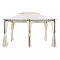 Beliani Pavillon Stahl beige 300 x 400 cm COLOS