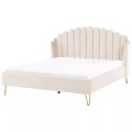 Bett mit Lattenrost aus Samtstoff Retro AMBILLOU Bett mit Lattenrost aus Samtstoff Retro AMBILLOU