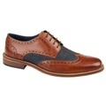 Halbschuhe, Kariert, Leder Unisex Tan 42
