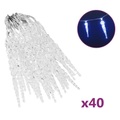 vidaXL, vidaXL Eiszapfen-Lichterkette 40 Stk. Blau Acryl Fernbedienung
