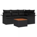 VidaXL - Garten-sofa poly-rattan, One Size, Schwarz