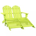 vidaXL 2-Sitzer Adirondack-Gartenbank mit Fußstütze Tannenholz Grün
