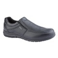 Schuhe, Narbiges Leder Unisex Schwarz 45.5