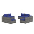 vidaXL 8-tlg. Garten-Lounge-Set mit Kissen Poly Rattan Grau