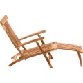 Liegestuhl mit Fussstütze Teak