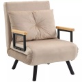 Northio - Schlafsofa, Relaxsessel Mit Bettfunktion, Gästebett Mit Samtoptik, Rückenkissen, Polstersofa Mit Verstellbarer Rückenlehne, Beige, 63 X 73 X 81 Cm, 63 x 72 cm