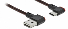 Delock EASY-USB 2.0 Kabel Typ-A Stecker zu USB Type-C™ Stecker gewinkelt links / rechts 0,5 m schwarz, 0,5 m, USB A, USB C, 2.0, Schwarz