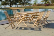 Garten Sitzgruppe (7-tlg) Teakholz 135x85 natur