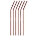 6x Trinkhalme Aus Gebogenem Metall - Roségold Unisex ONE SIZE