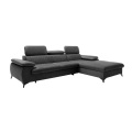 Ecksofa mit Schlaffunktion - Ecke rechts - Samt - Anthrazit - SAMARA von Ecksofa mit Schlaffunktion - Ecke rechts - Samt - Anthrazit - SAMARA von PASCAL MORABITO