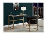 Schreibtisch mit 1 Schublade Glas Stahl Goldfarben SALI Schreibtisch mit 1 Schublade Glas Stahl Goldfarben SALI