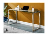 Vente-unique, Schreibtisch Glas Metall FREYA Schreibtisch Glas Metall FREYA