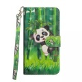 iPhone 11 - Etui Ledertasche Panda Glitzer Effekt