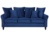 Beliani 3-Sitzer Sofa Samtstoff marineblau BORNHOLM