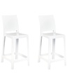 Beliani, Set mit 2 Barstühlen aus Polycarbonat Modern WELLINGTON Set mit 2 Barstühlen aus Polycarbonat Modern WELLINGTON