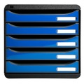 Exacompta Schubladenbox Big-Box DIN A4 350 Blatt Schwarz, Eisblau 27,8 x 34,7 x 27,1 cm