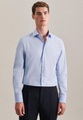 Business Hemd Slim Fit Extra Langer Arm Uni Herren Taubenblau 42