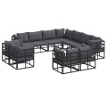 VidaXL - Garten-sofa aluminium, One Size, Schwarz