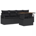 VidaXL - Garten-sofa-set poly-rattan, One Size, Schwarz
