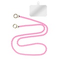 Handyschmuck, Kugelkette 120cm Rosa