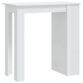 vidaXL, vidaXL Bartisch mit Regal Hochglanz-Weiß 102x50x103,5 cm