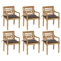 vidaXL Batavia-Stühle mit Kissen 6 Stk. Massivholz Teak