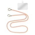 Handyschmuck, Kugelkette 120cm Rosa