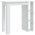 vidaXL, vidaXL Bartisch mit Regal Hochglanz-Weiß 102x50x103,5 cm Holzwerkstoff