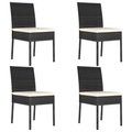 vidaXL Garten-Essstühle 4 Stk. Poly Rattan Schwarz