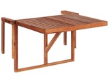 Beliani Balkonhängetisch Akazienholz höhenverstellbar 60 x 40 cm dunkelbraun UDINE Balkontisch