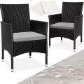 TecTake, 2 Rattanstühle + 4 Sitzbezüge 2 Rattanstühle + 4 Sitzbezüge