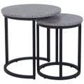 Beliani Beistelltisch 2er Set Betonoptik/schwarz DIXIE