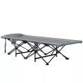 Northio - Feldbett faltbar Campingbett mit Matratze Kopfkissen Seitentasche 190 x 65 x 37 cm Campingliege für Erwachsene Gästebett bis 150 kg Klappbett für Outdoor, Garten Camping Reisen Hellgrau |, 190cm