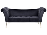 Beliani, Chaiselongue aus Samtstoff Retro NANTILLY Chaiselongue aus Samtstoff Retro NANTILLY