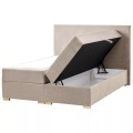 Beliani - Boxspringbett mit Stauraum aus Stoff Modern MAJOR, 140x200 cm, Taupe