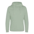 Cross Neck Kapuzenpullover Unisex Grün XS