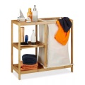 B2X - Badezimmerregal mit Wäschekorb aus Bambus, 72 CM