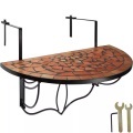 TecTake, Balkontisch zum Einhängen mit Mosaikmuster klappbar 75x65x62cm Balkontisch zum Einhängen mit Mosaikmuster klappbar 75x65x62cm