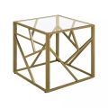 Beliani Beistelltisch Glas gold ORLAND