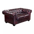 LINEA SOFA, Chesterfield Ledersofa 2Sitzer Büffelleder braun BRENTON Chesterfield Ledersofa 2Sitzer Büffelleder braun BRENTON