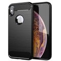 Hülle für Apple iPhone XS MAX TPU Silikon Edelstahl-Karbonfaser Optik