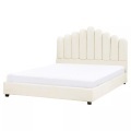 Beliani - Bett mit Lattenrost aus Samtstoff Glamourös VINCENNES, 160X200CM, Schneeweiss