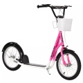 Northio, Northio - Kinderroller Scooter Tretroller mit Bremse Korb höhenverstellbar für 5-12 Kinder Roller Kickboard Aluminiumlegierung Gummi Rosa+Weiß, One Size